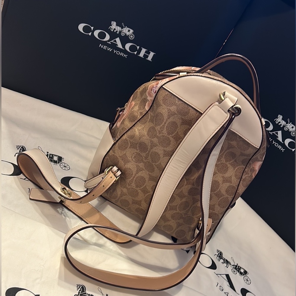 Coach Rose Print Backpack - Picture 3 of 6